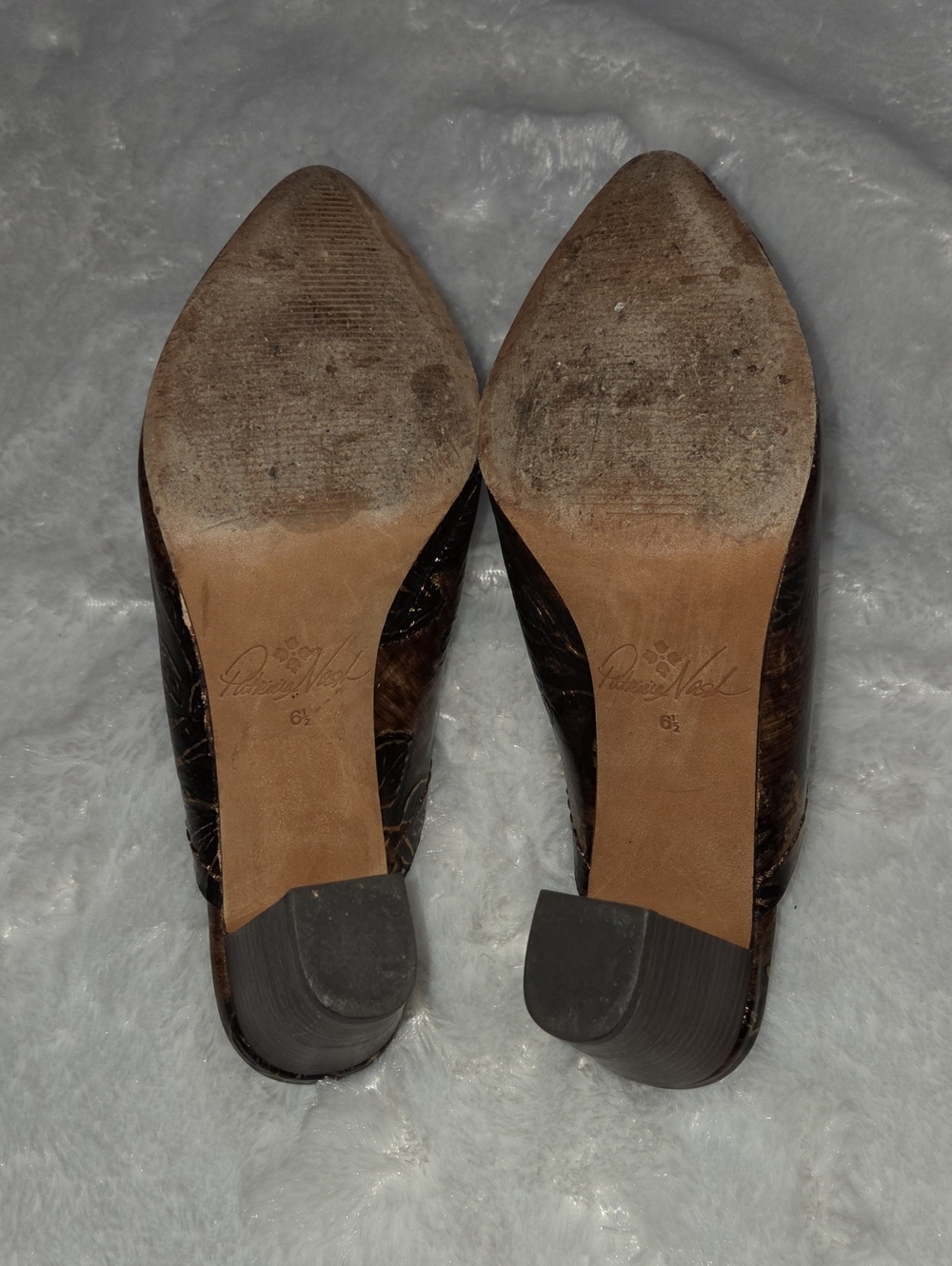 Patricia Nash Ruffina Floral Embossed Pointed Toe Mules - Picture 5 of 5